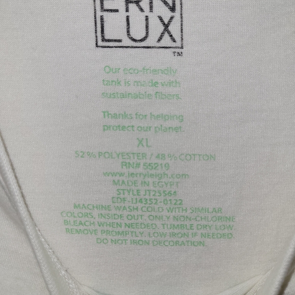 Modern Lux Eco Warrior Graphic Tank XL Sustainable White Casual Top - Picture 5 of 5